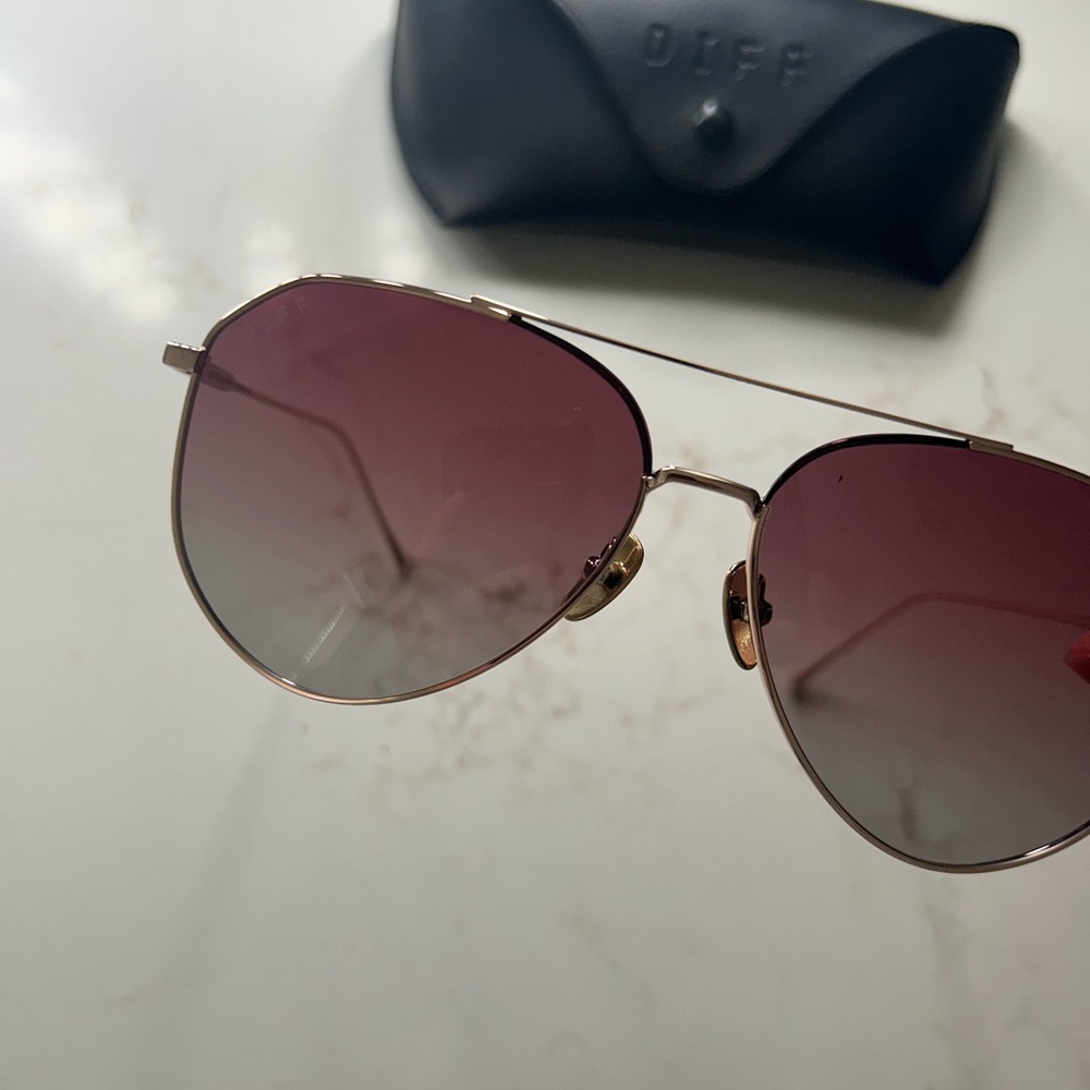 DIFF Eyewear name brand Pink Gradient Aviator Sun… - image 6